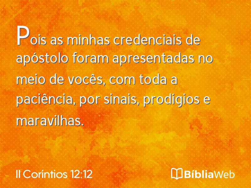 II Coríntios 12:12 em imagem para compartilhar