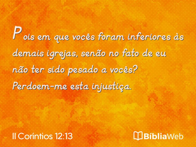 II Coríntios 12:13 em imagem para compartilhar