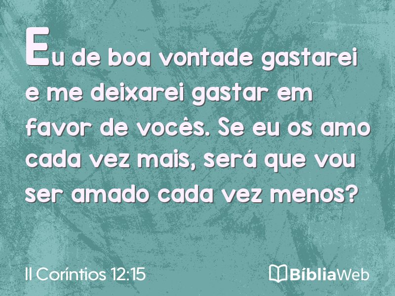 II Coríntios 12:15 em imagem para compartilhar