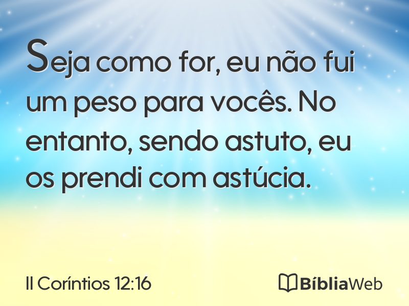 II Coríntios 12:16 em imagem para compartilhar
