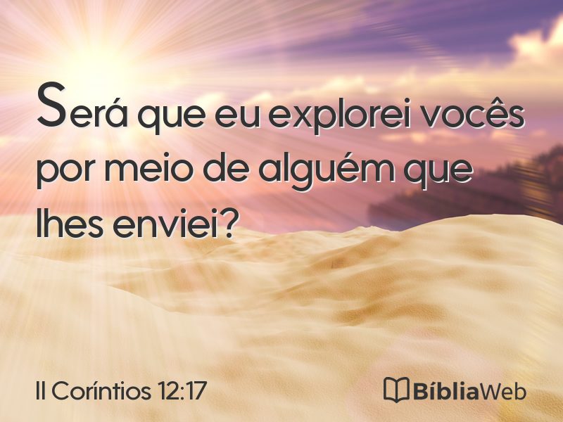 II Coríntios 12:17 em imagem para compartilhar
