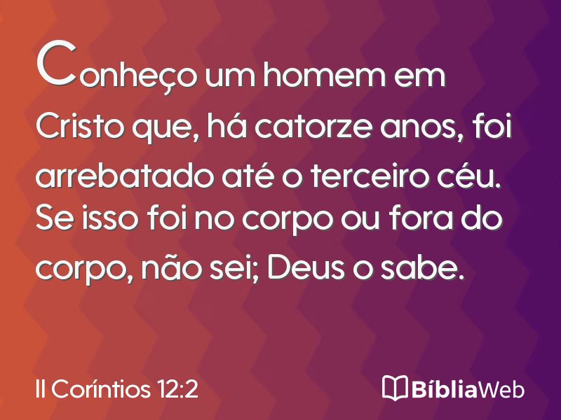 II Coríntios 12:2 em imagem para compartilhar