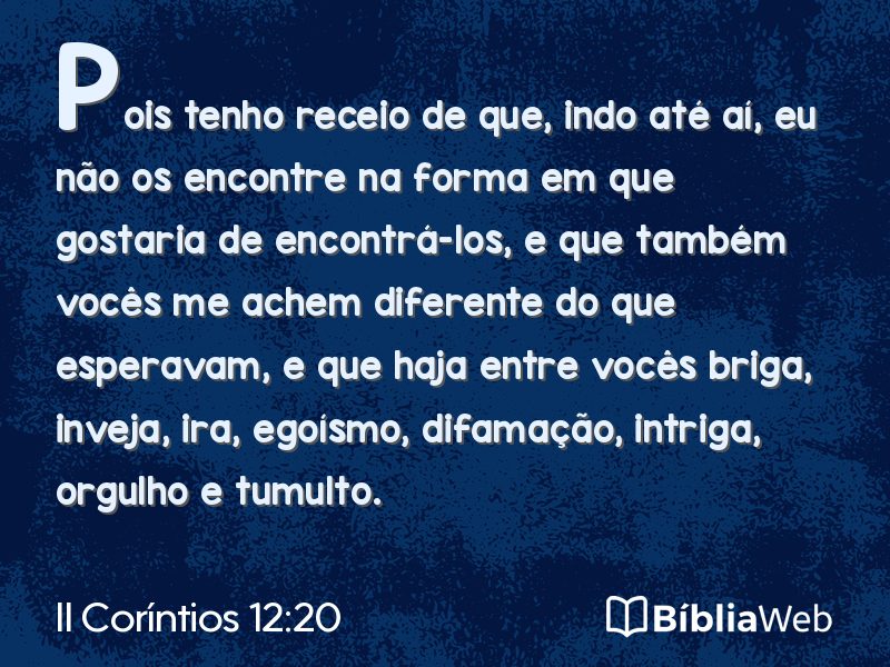 II Coríntios 12:20 em imagem para compartilhar