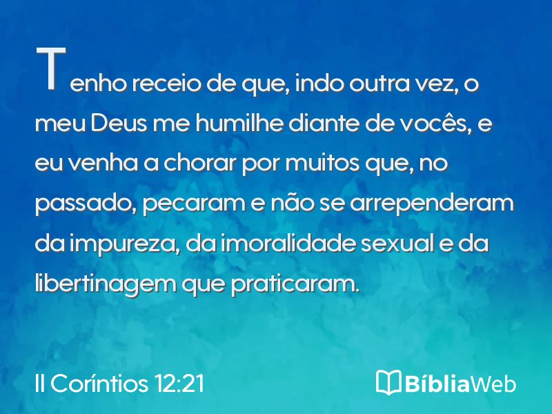 II Coríntios 12:21 em imagem para compartilhar