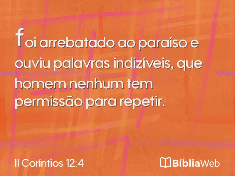 II Coríntios 12:4 em imagem para compartilhar
