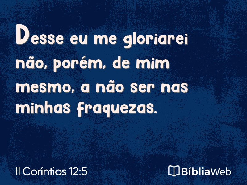 II Coríntios 12:5 em imagem para compartilhar