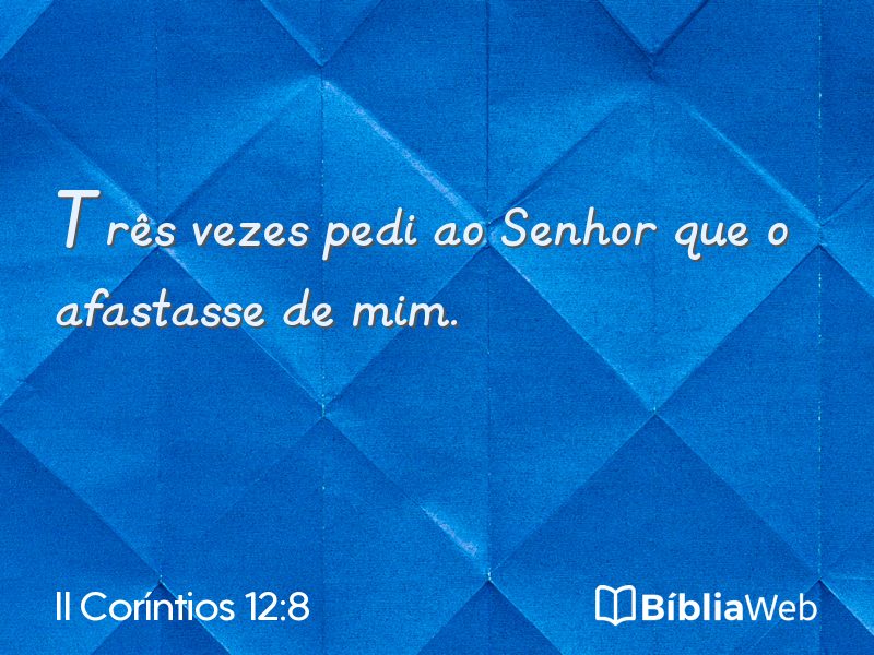 II Coríntios 12:8 em imagem para compartilhar