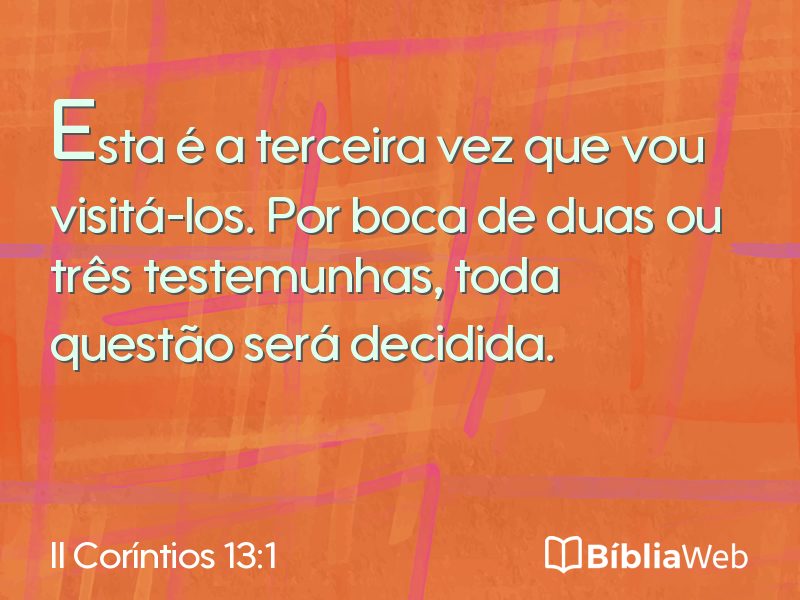 II Coríntios 13:1 em imagem para compartilhar