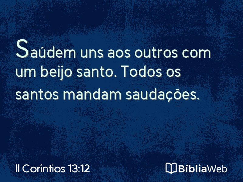II Coríntios 13:12 em imagem para compartilhar