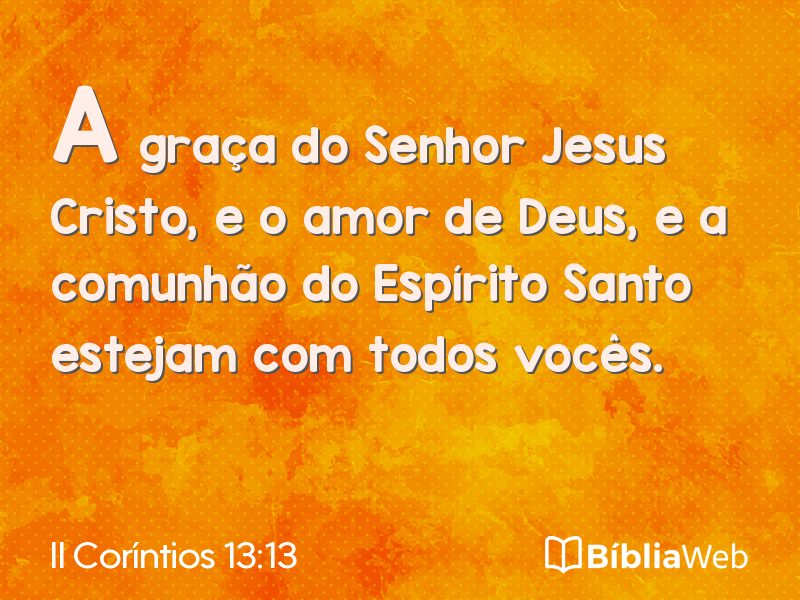 II Coríntios 13:13 em imagem para compartilhar