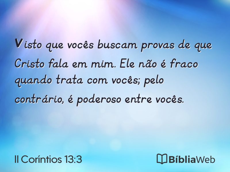 II Coríntios 13:3 em imagem para compartilhar