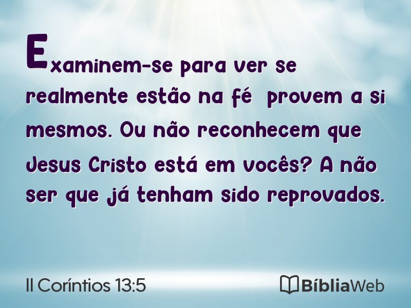 II Coríntios 13:5 em imagem para compartilhar