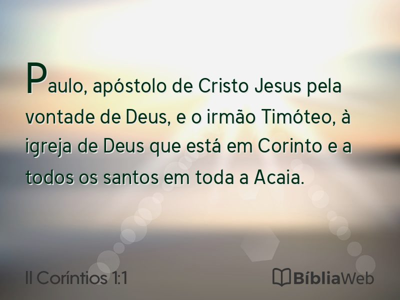 II Coríntios 1:1 em imagem para compartilhar