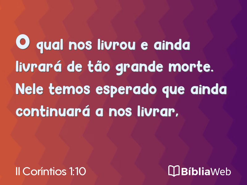 II Coríntios 1:10 em imagem para compartilhar