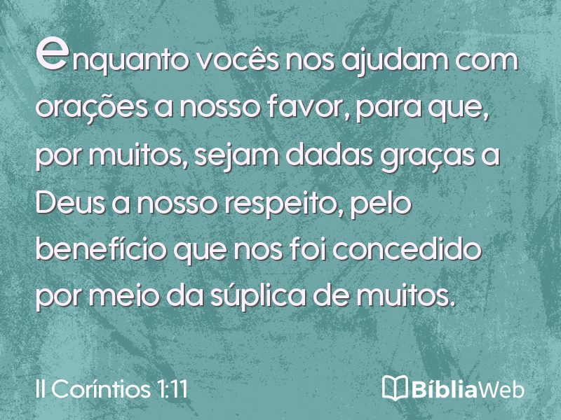 II Coríntios 1:11 em imagem para compartilhar