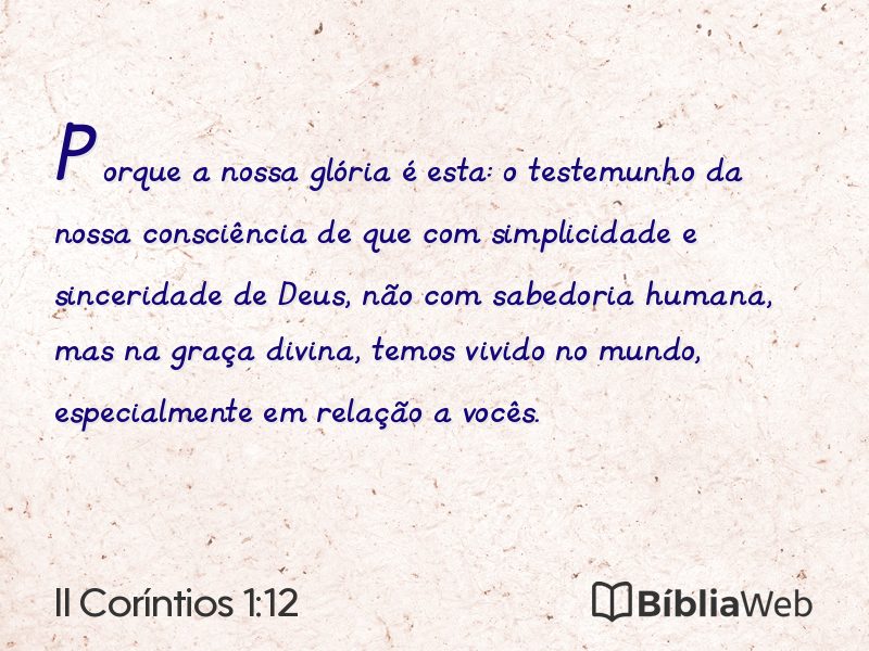 II Coríntios 1:12 em imagem para compartilhar