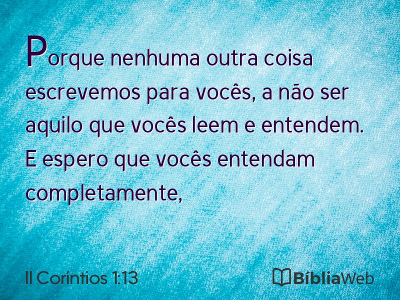 II Coríntios 1:13 em imagem para compartilhar