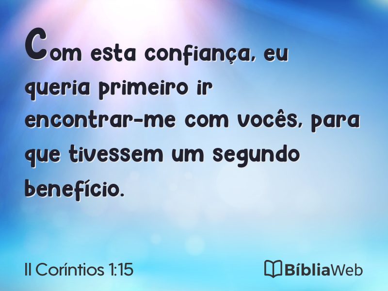 II Coríntios 1:15 em imagem para compartilhar