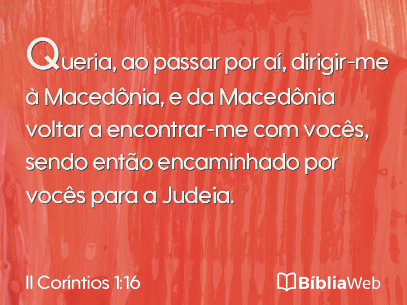 II Coríntios 1:16 em imagem para compartilhar