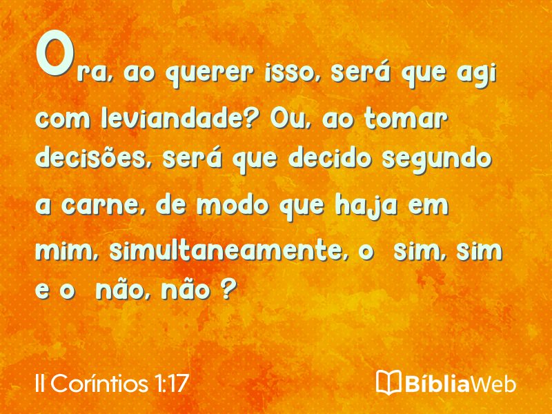 II Coríntios 1:17 em imagem para compartilhar