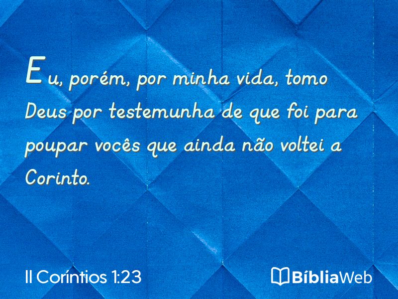 II Coríntios 1:23 em imagem para compartilhar