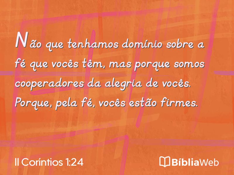 II Coríntios 1:24 em imagem para compartilhar