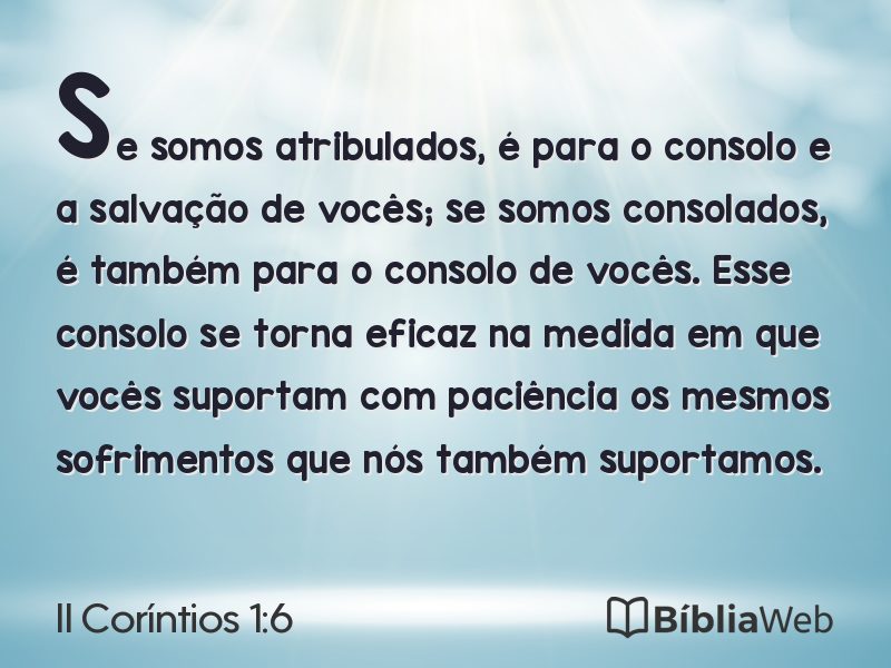 II Coríntios 1:6 em imagem para compartilhar