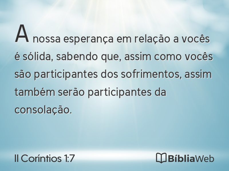II Coríntios 1:7 em imagem para compartilhar