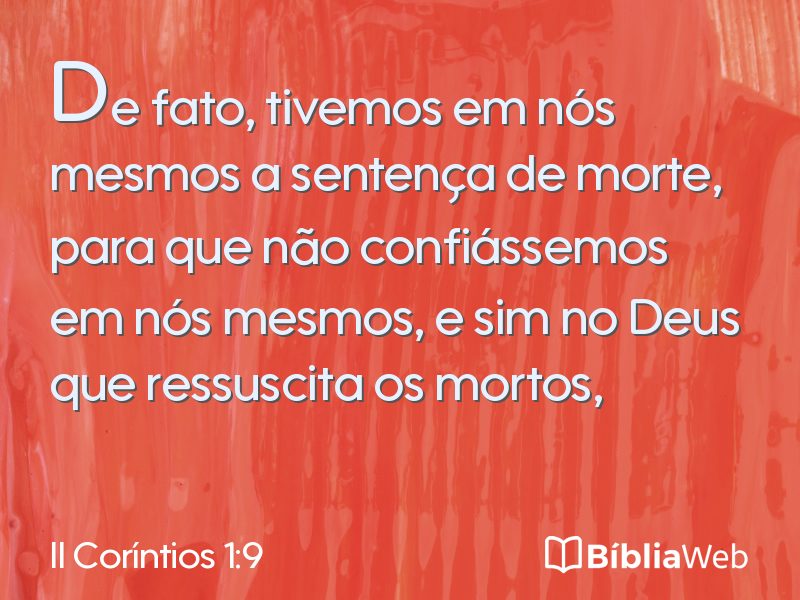 II Coríntios 1:9 em imagem para compartilhar