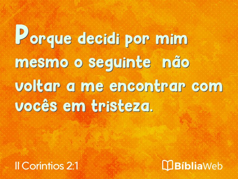 II Coríntios 2:1 em imagem para compartilhar