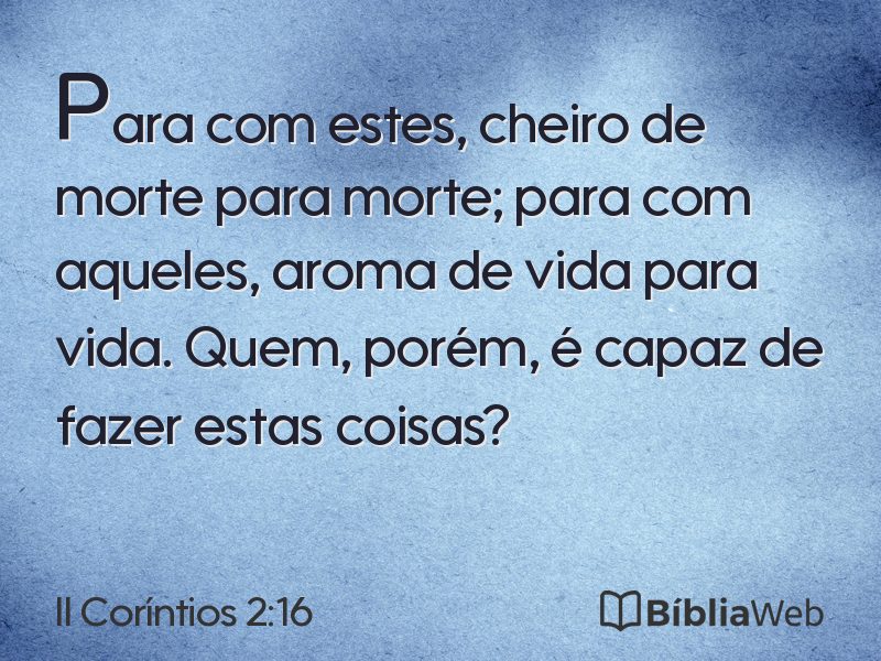 II Coríntios 2:16 em imagem para compartilhar
