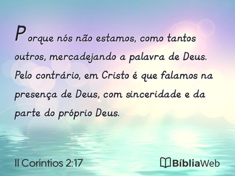 II Coríntios 2:17 em imagem para compartilhar