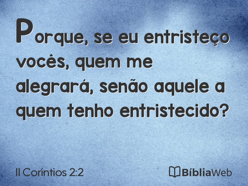 II Coríntios 2:2 em imagem para compartilhar