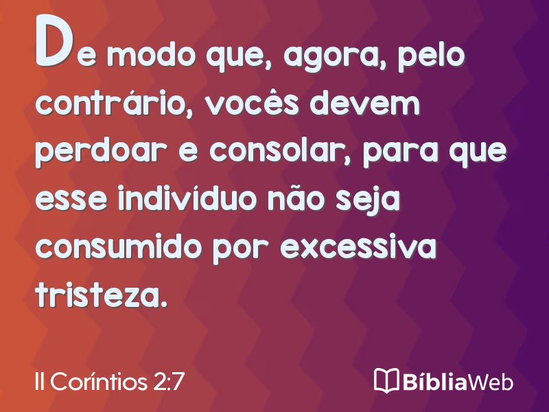 II Coríntios 2:7 em imagem para compartilhar