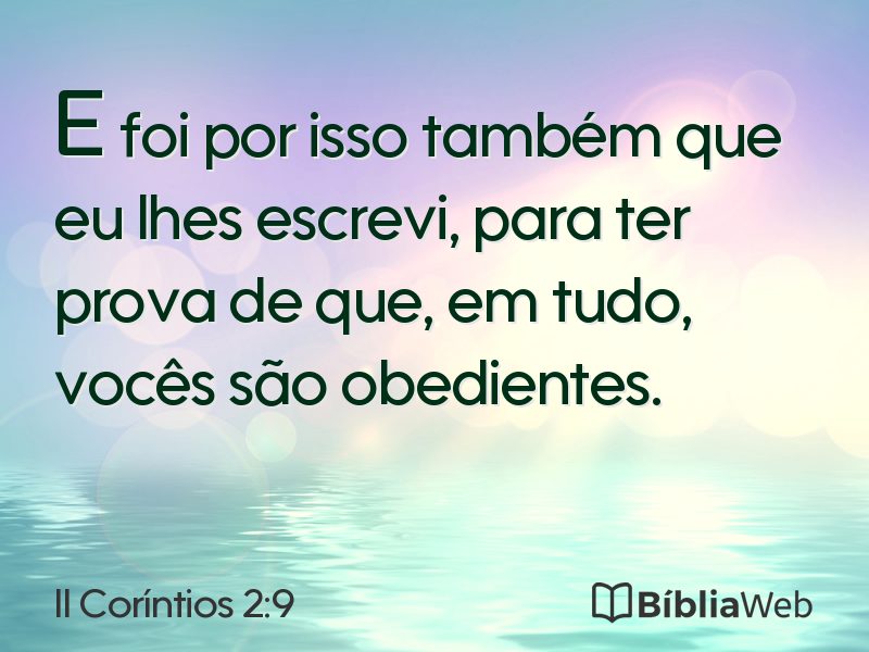 II Coríntios 2:9 em imagem para compartilhar