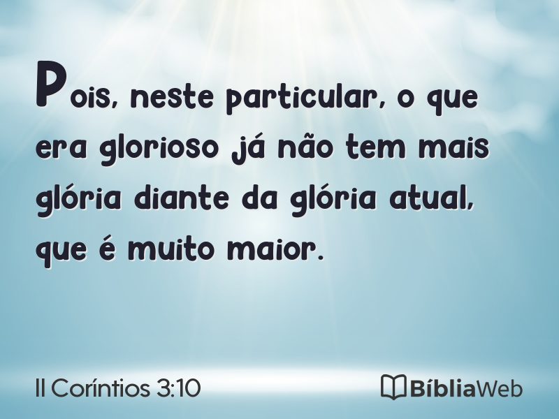 II Coríntios 3:10 em imagem para compartilhar