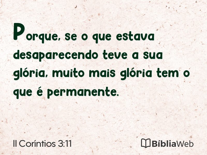 II Coríntios 3:11 em imagem para compartilhar
