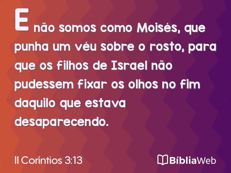 II Coríntios 3:13 em imagem para compartilhar