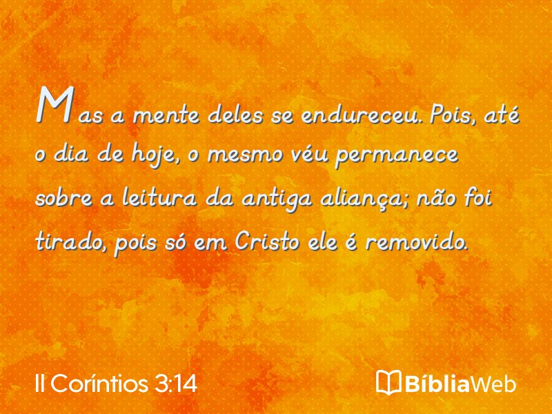II Coríntios 3:14 em imagem para compartilhar