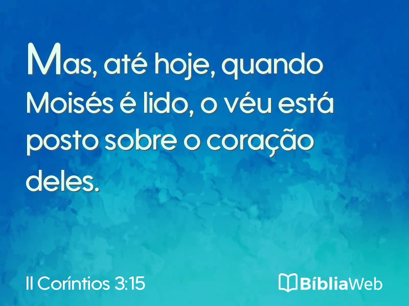 II Coríntios 3:15 em imagem para compartilhar