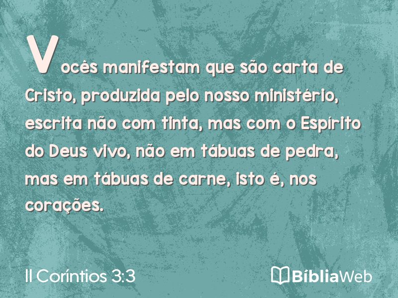 II Coríntios 3:3 em imagem para compartilhar