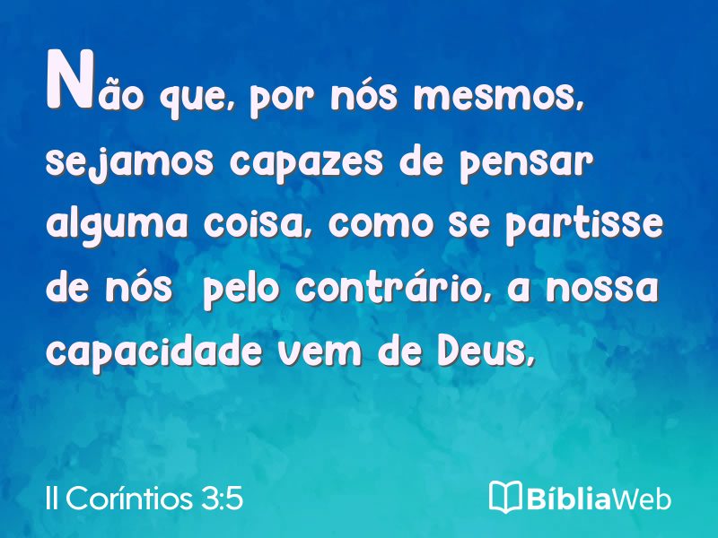 II Coríntios 3:5 em imagem para compartilhar