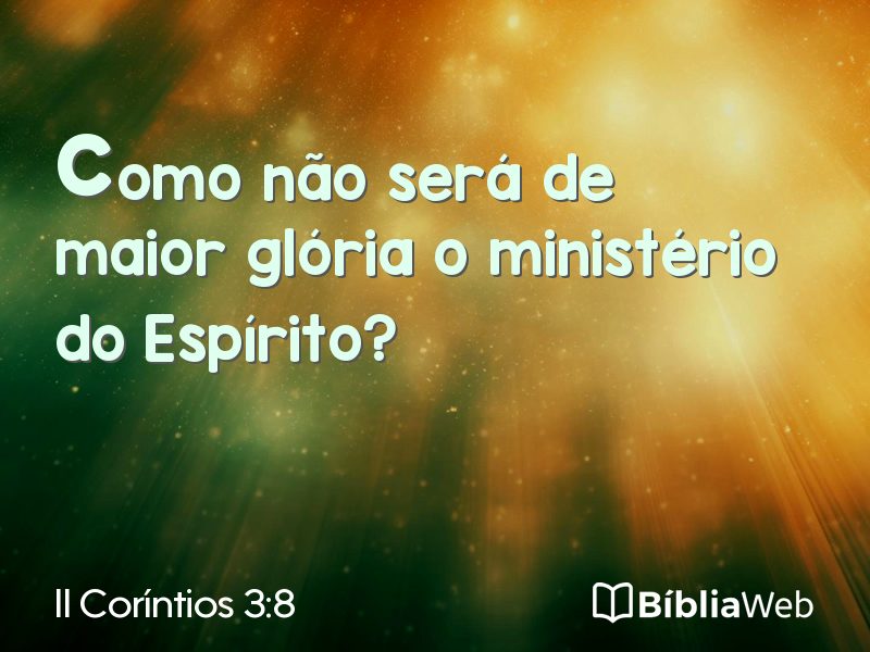II Coríntios 3:8 em imagem para compartilhar
