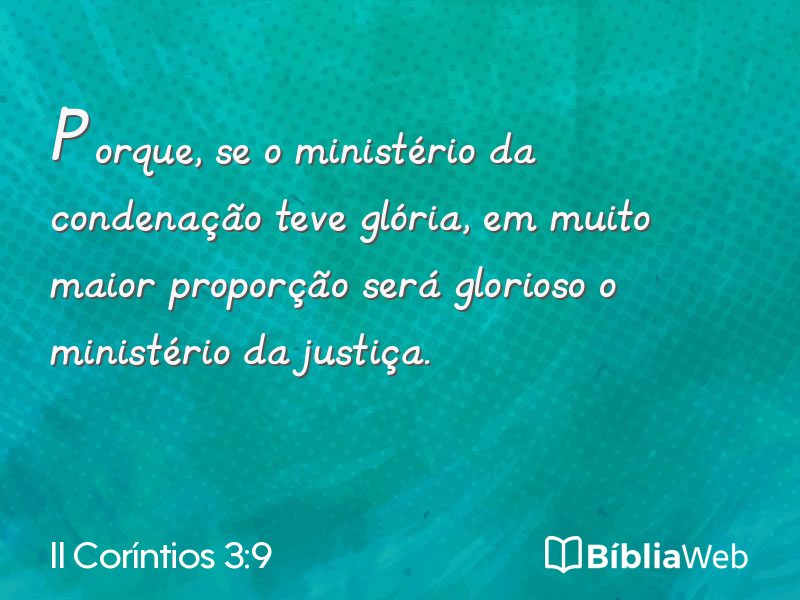 II Coríntios 3:9 em imagem para compartilhar