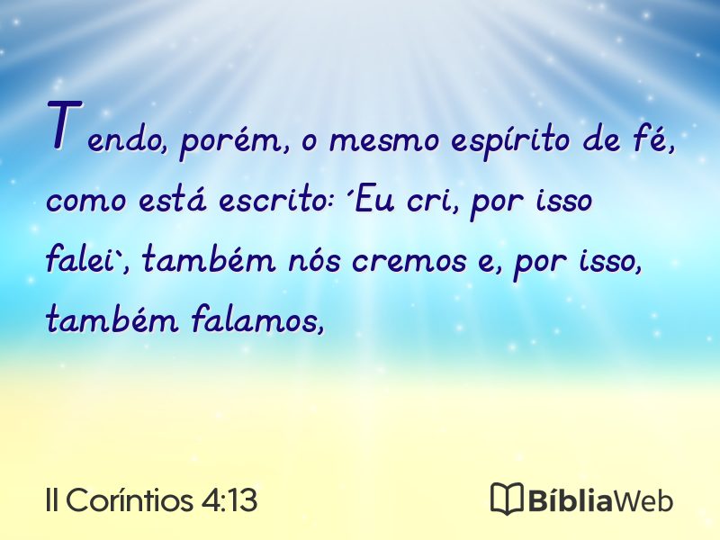 II Coríntios 4:13 em imagem para compartilhar