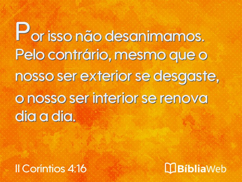 II Coríntios 4:16 em imagem para compartilhar