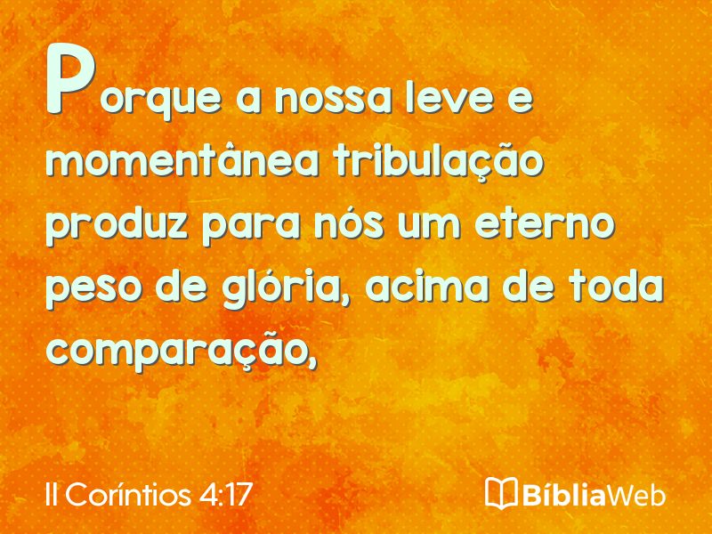 II Coríntios 4:17 em imagem para compartilhar