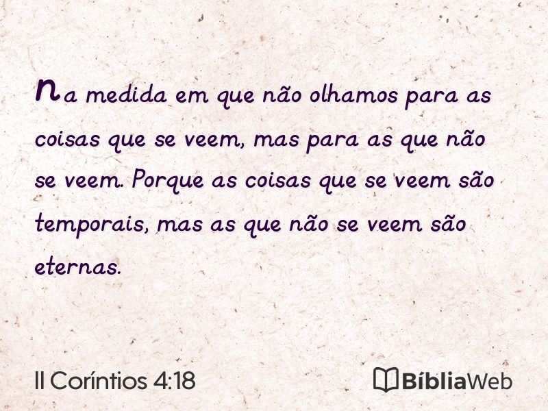II Coríntios 4:18 em imagem para compartilhar
