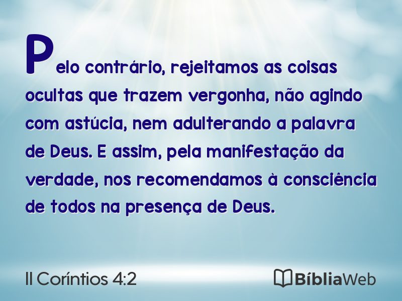 II Coríntios 4:2 em imagem para compartilhar