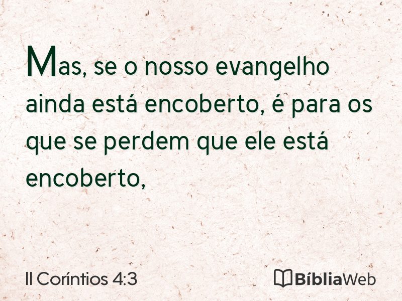 II Coríntios 4:3 em imagem para compartilhar